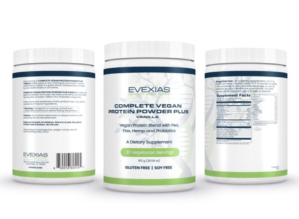 Complete Vegan Protein Powder Plus Vanilla (30 Servings 28.58oz) - Imagen 2